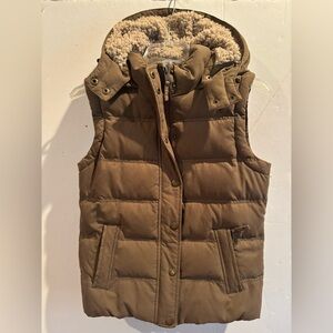 Boden Sz 4 Brown Zip Fur Lined Hooded VEST